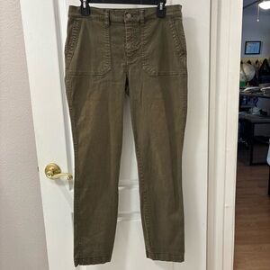 J. Crew Tall Olive Green Pants Cotton Lyocell size 29 Tall